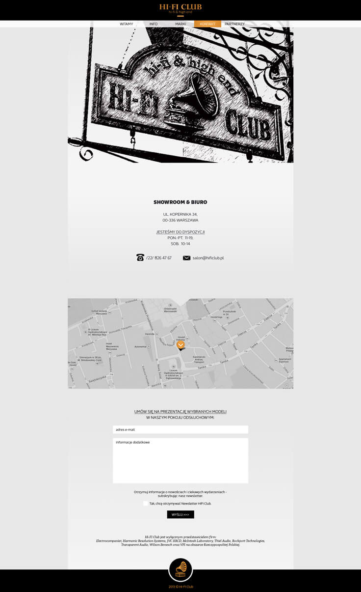Webdesign - hificlub, contact