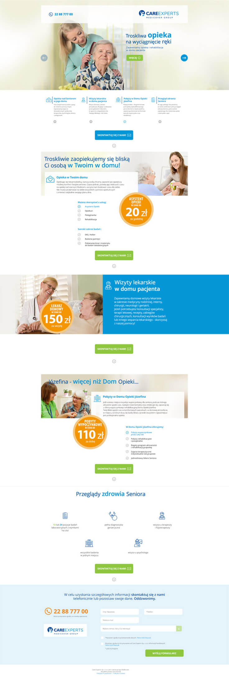 Webdesign - Medicover, landing page