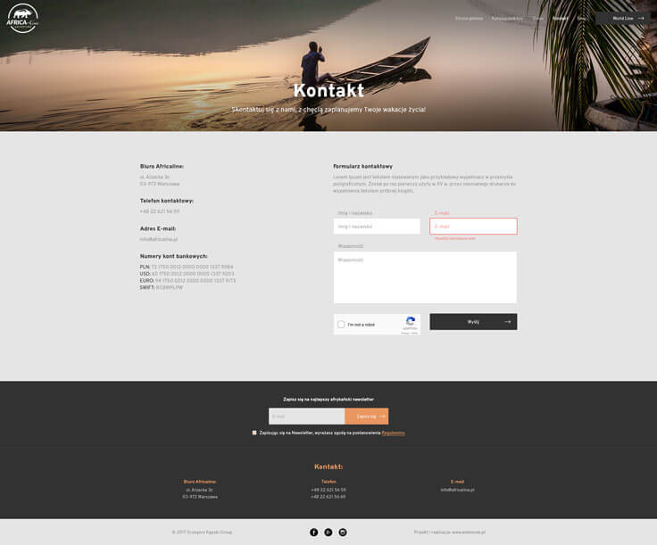 Webdesign - Africaline, contact