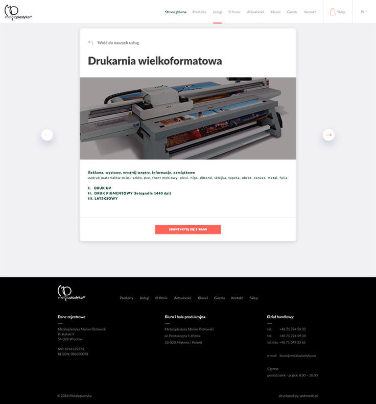 Webdesign - Metaloplastyka, service