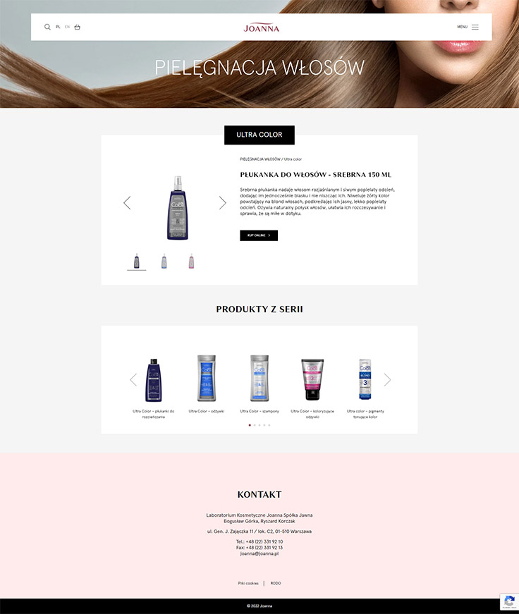 Webdesign - Joanna, product details
