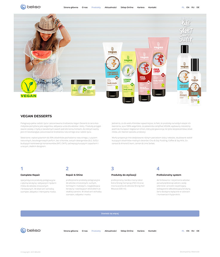 Webdesign - Beliso, brand details