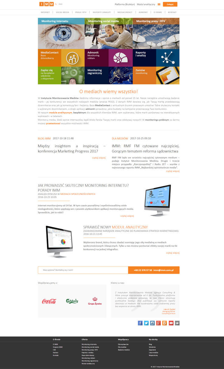 Webdesign - IMM, home