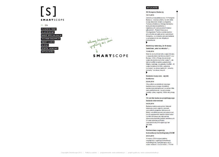 Projektowanie stron www - Smartscope, strona główna
