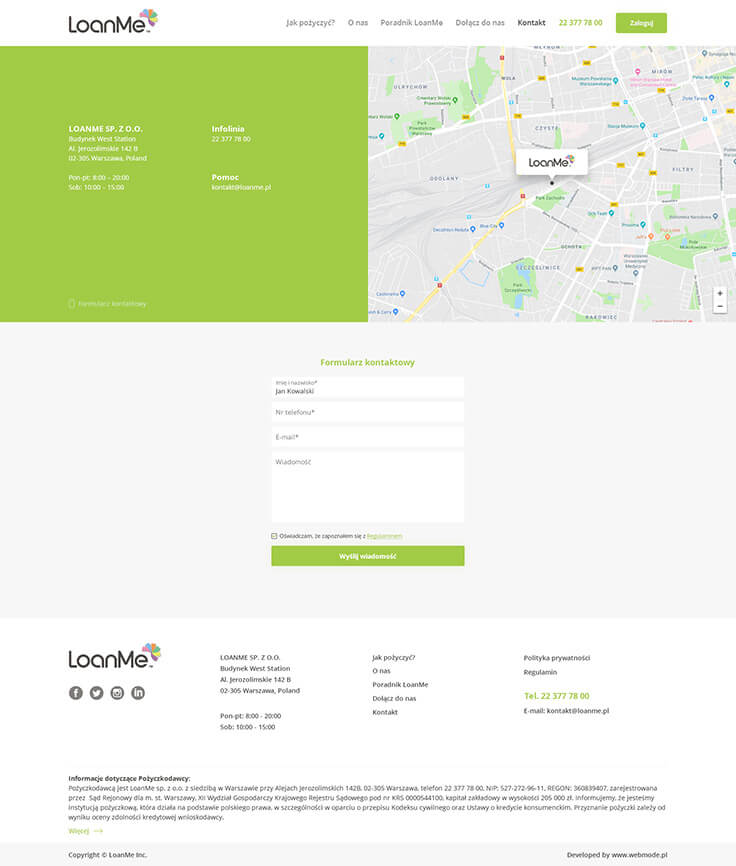 Webdesign - Loanme, contact