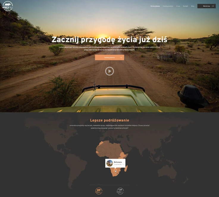 Africaline — travel website presenting destinations and trips.
