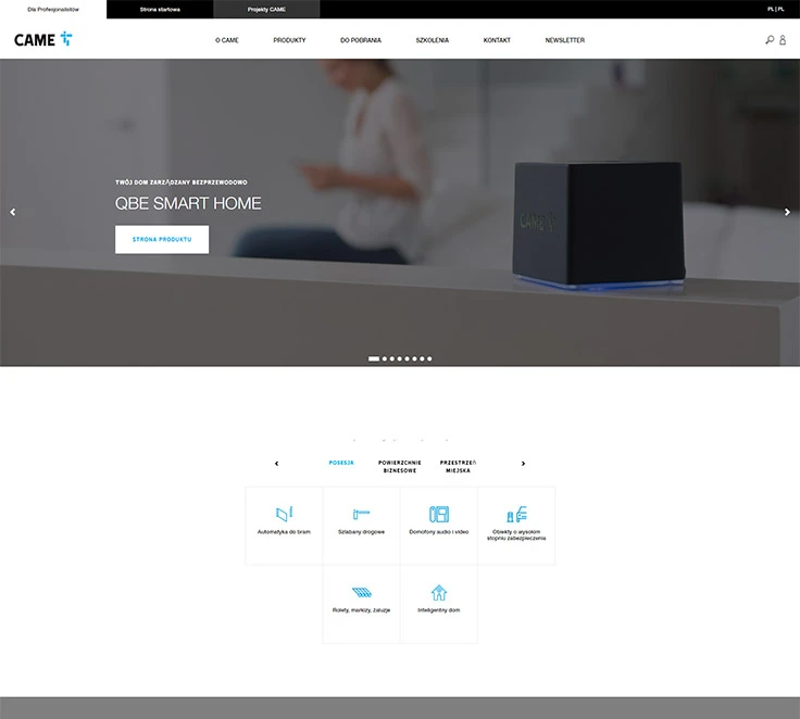 CAME — Polish website implementation and ongoing brand website development.