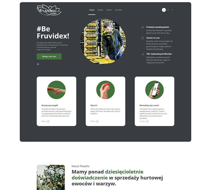 Fruvidex — business website for a fruit and vegetable wholesaler.