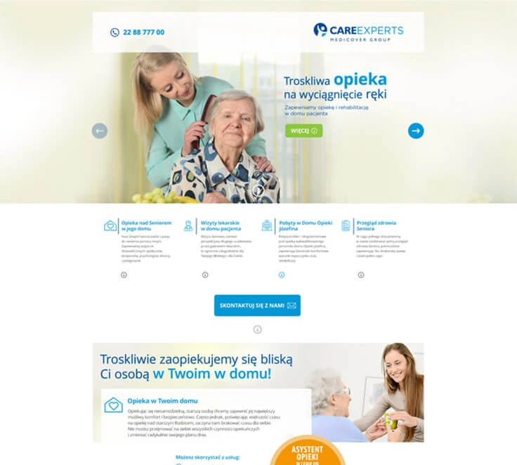 Care Experts / Medicover — landing pages and development work for Care Experts.