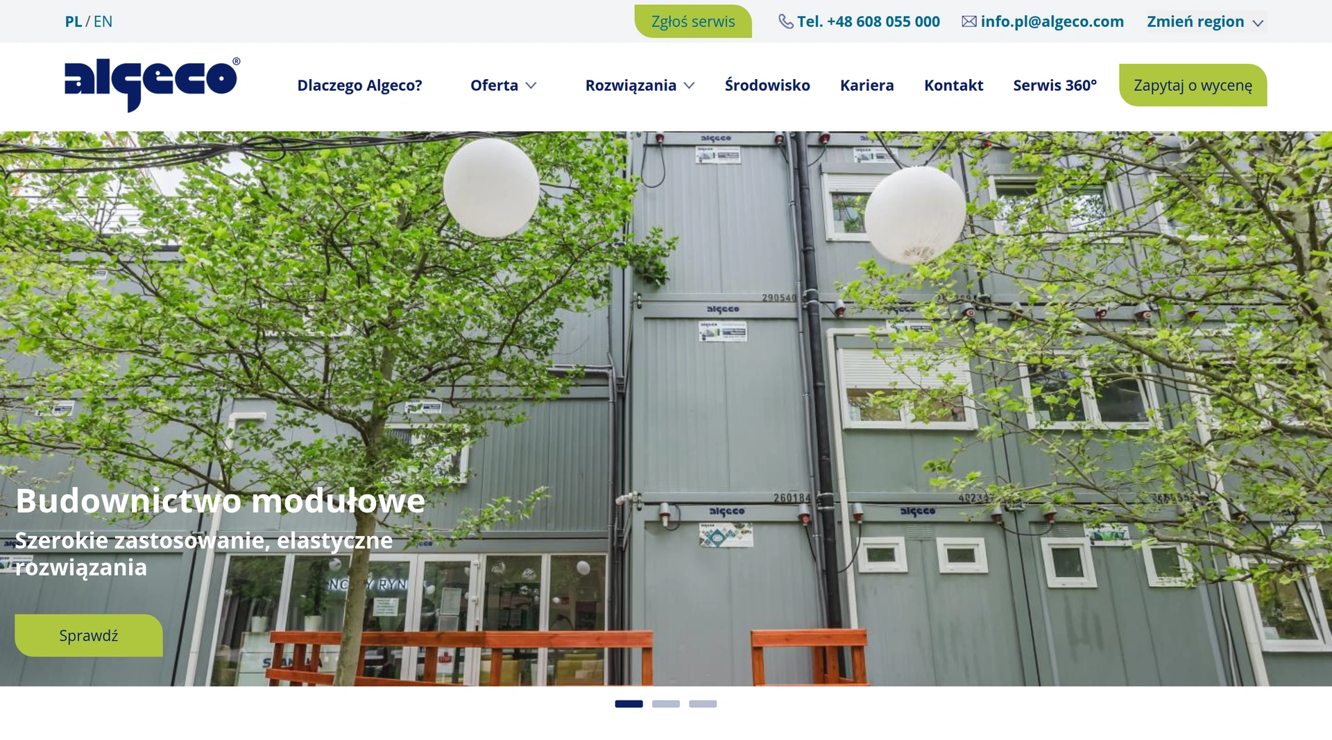Algeco — Polish division website with modular construction services